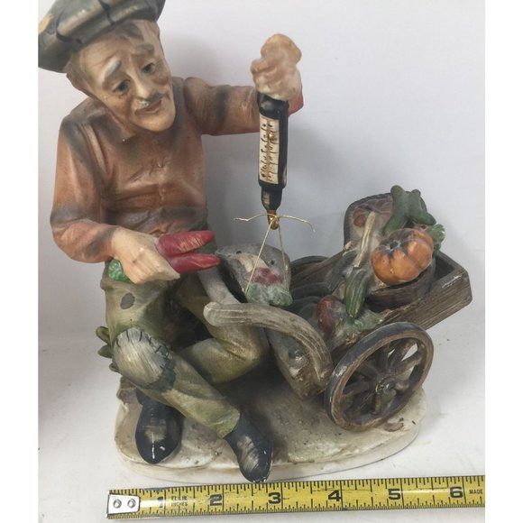 Vintage Norleans Japan Porcelain Figurine - Old Merchante Selling Produce from C - Picture 9 of 9